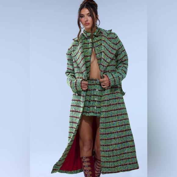 AKIRA Jackets & Blazers - IT’S GIVING LUCK TWEED TRENCH